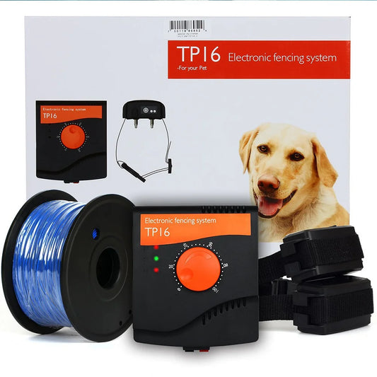 TP16 Pet Dog Electric Fence System Rechargeable Waterproof Adjustable Dog Training Collar Electronic Fencing