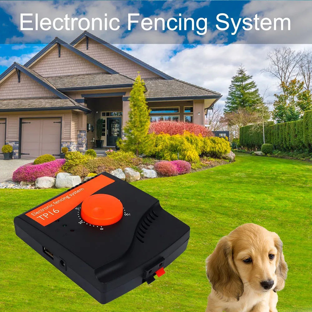 TP16 Pet Dog Electric Fence System Rechargeable Waterproof Adjustable Dog Training Collar Electronic Fencing