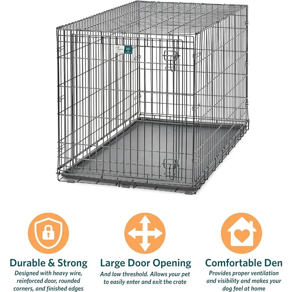 Floor Protecting Feet Dog House for Dogs Leak-Proof Pan | 48L X 30W X 33H Inches