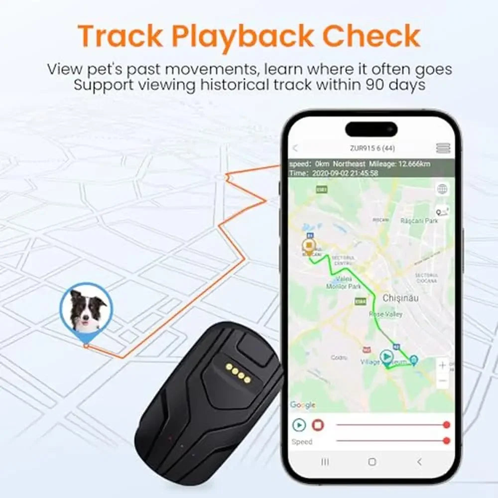 GPS Tracker Health Monitoring Wireless Fence 2 in 1 Tracking Smart Collar Unlimited Range