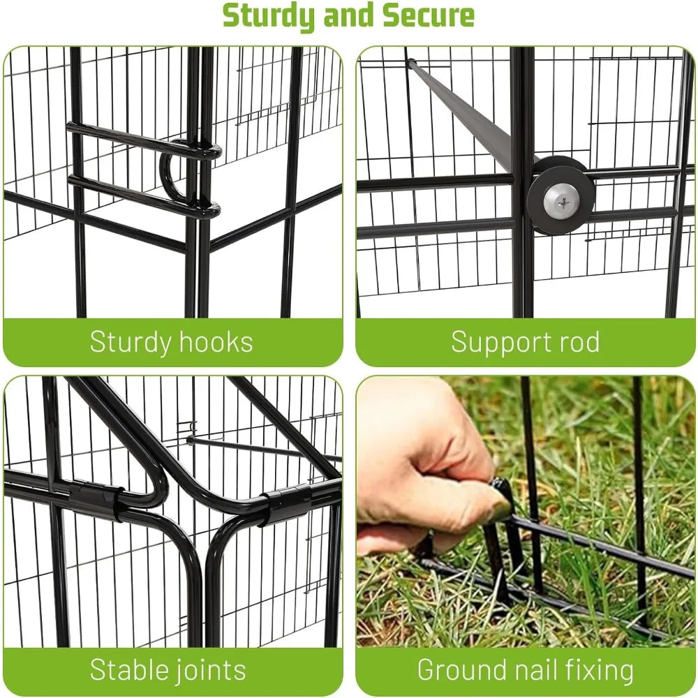 Metal chicken coop,  with waterproof cover, portable poultry cage, outdoor backyard