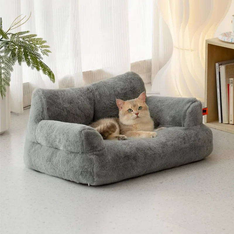 Washable Cat Beds for Medium Small Dogs & Cats up to 25 lbs, Dog Beds with Non-Slip Bottom,