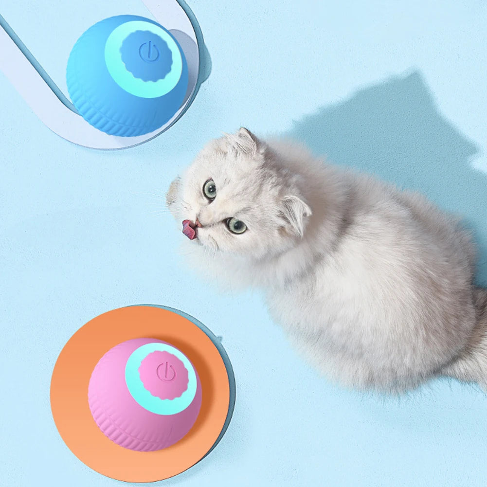 Electric Cat Ball Toys Automatic Rolling USB Rechargeable Training Self-moving