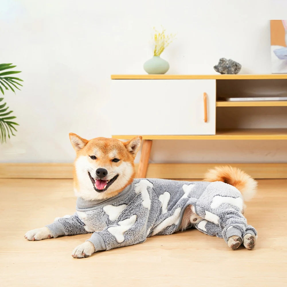 Winter Pet Dog Jumpsuit Clothes Warm Fleece Puppy Dog Pajamas For Small Medium Large Dogs