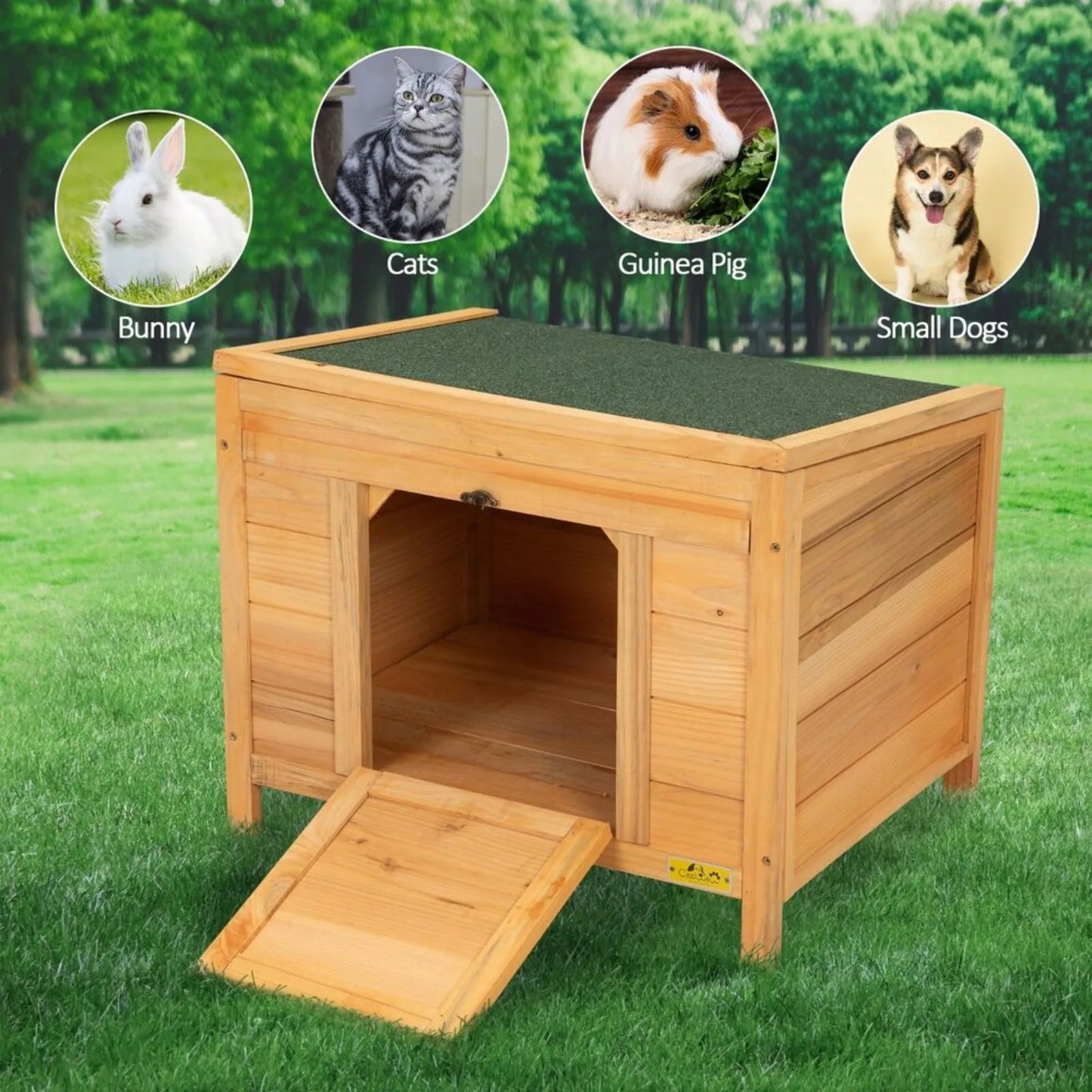 US 24 inch rabbit cage, wooden with asphalt  roof, small animal house-