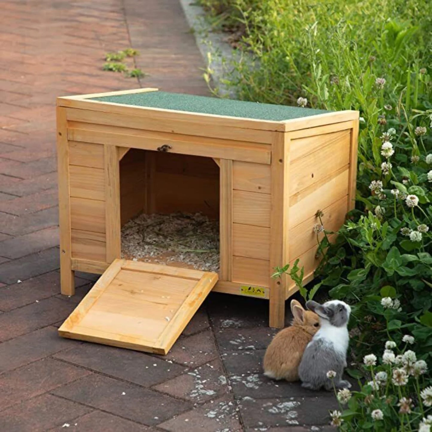 US 24 inch rabbit cage, wooden with asphalt  roof, small animal house-