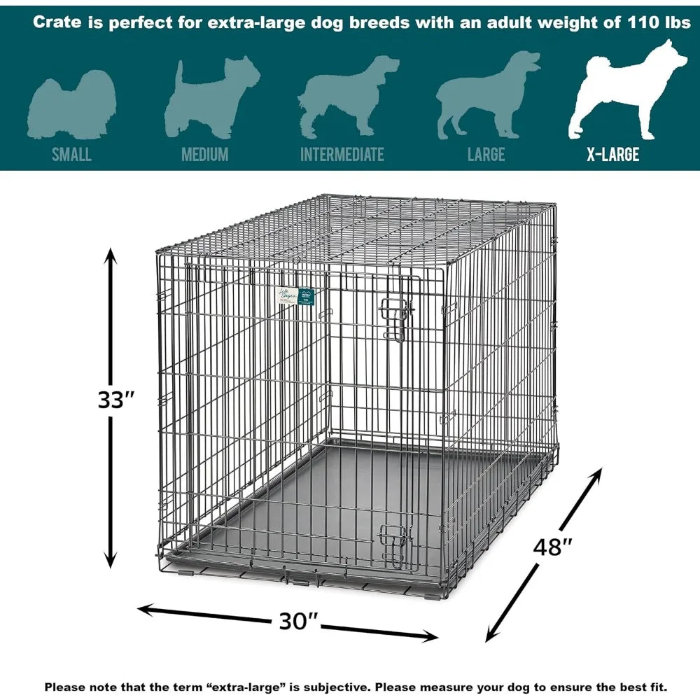 Floor Protecting Feet Dog House for Dogs Leak-Proof Pan | 48L X 30W X 33H Inches