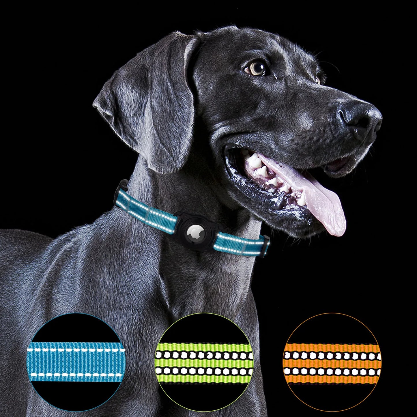 Dog Pet Reflective Duty With GPS Box Waterproof Adjustable Accessories Collar