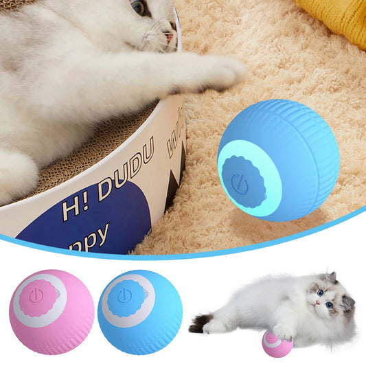 Electric Cat Ball Toys Automatic Rolling USB Rechargeable Training Self-moving