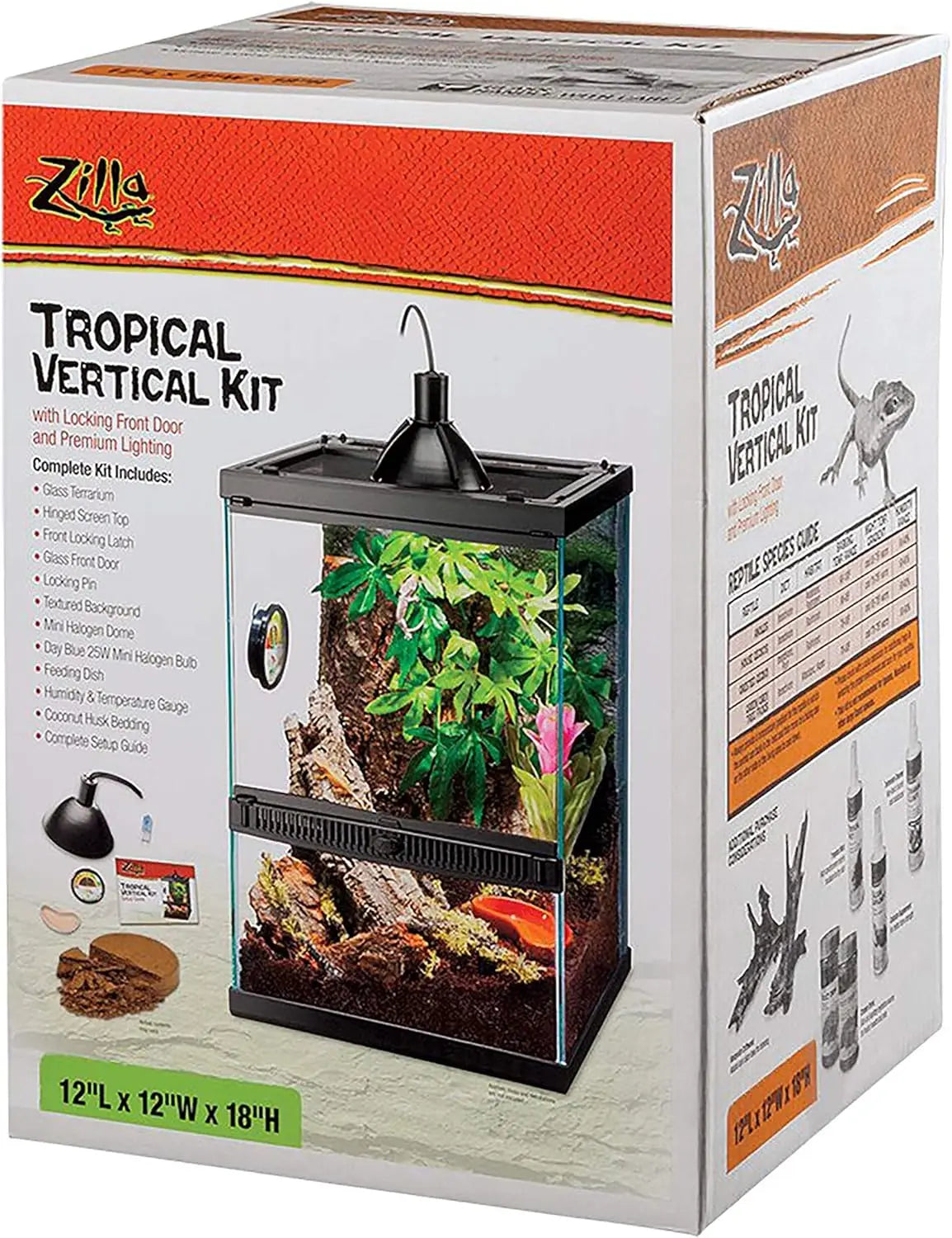 Tropical Vertical Habitat Starter Kit for Small  Reptiles & Amphibians Like Geckos and Frogs 11 GAL