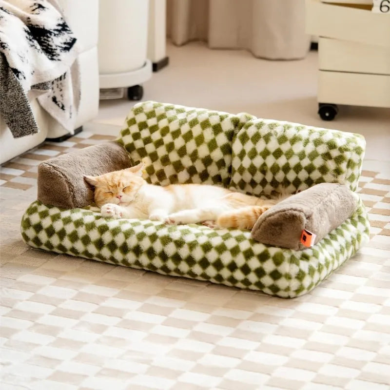 Washable Cat Beds for Medium Small Dogs & Cats up to 25 lbs, Dog Beds with Non-Slip Bottom,