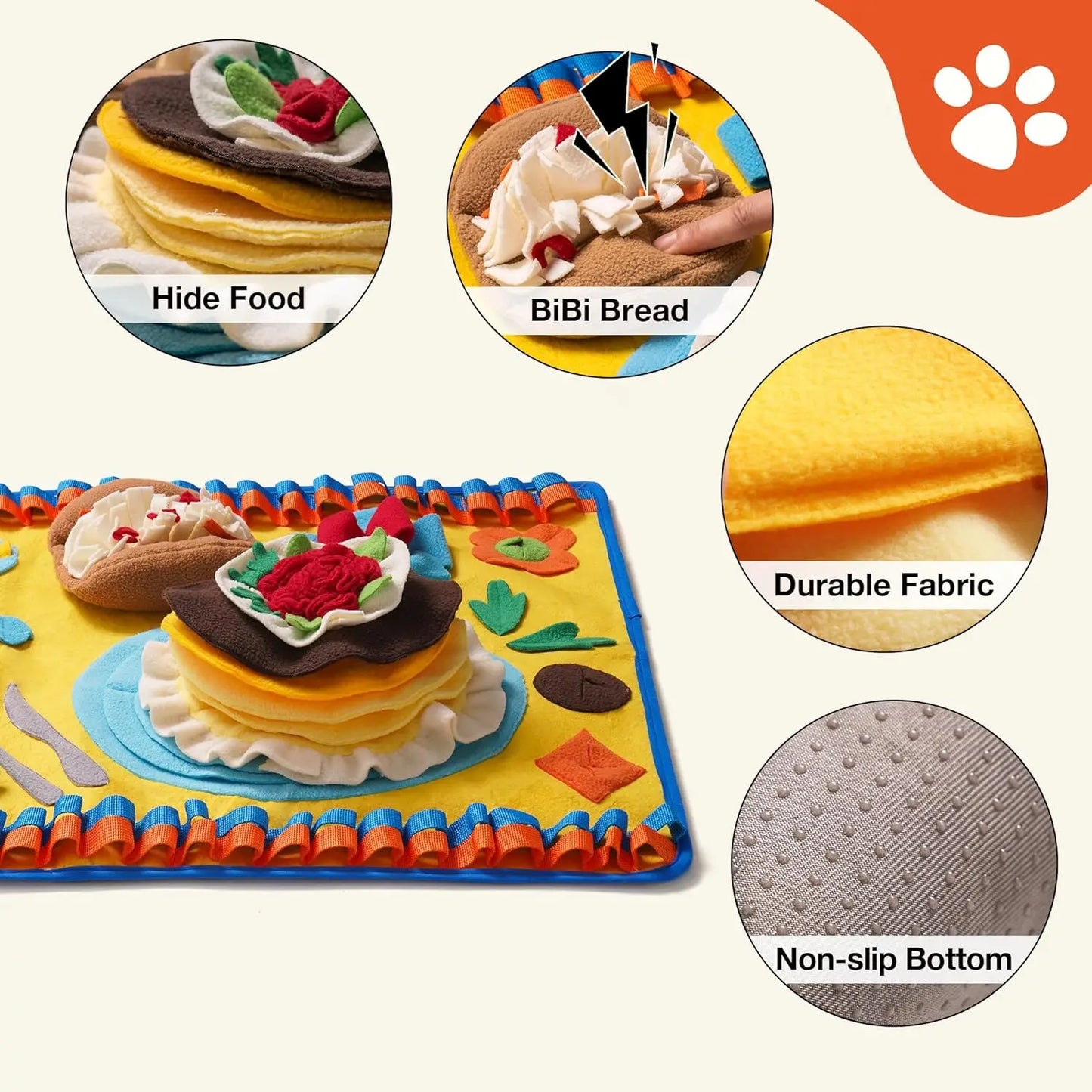 fun Large Pet Dogs Snuffle Mat Cat Dog Feeding Training Snuffle Mat 70x50cm