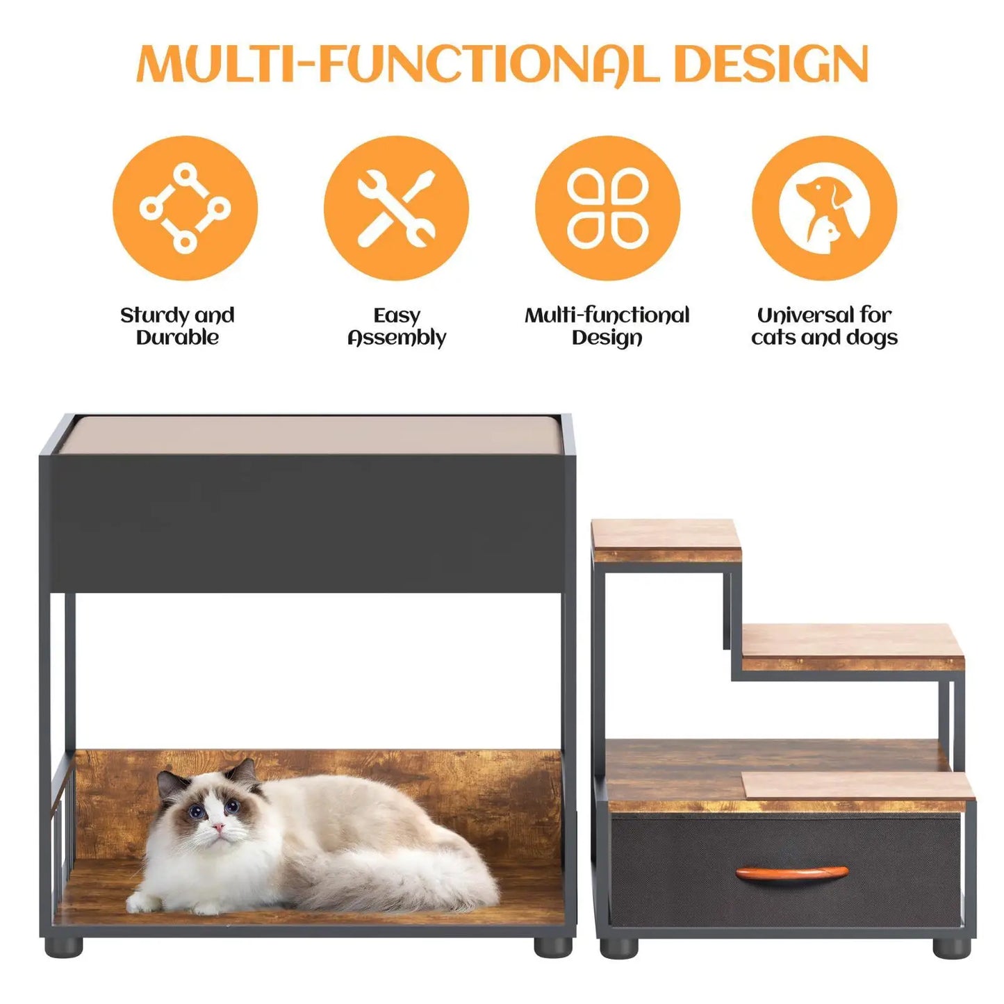 Pet Step Window Perch, Bunk Beds  for Dogs Bedside Lounge