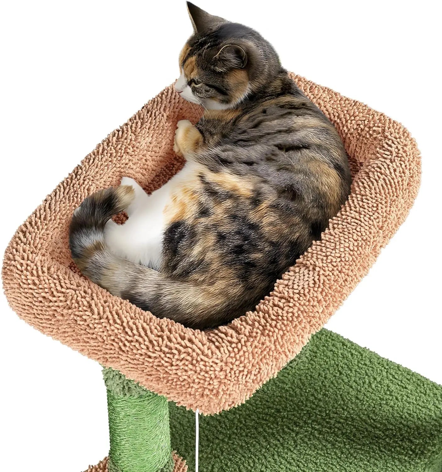 Cactus Cat Tree, 42in Cat Tower for Indoor, Multi Level Condo Scratching Post, Activity Center w/Ball, Plush Perch