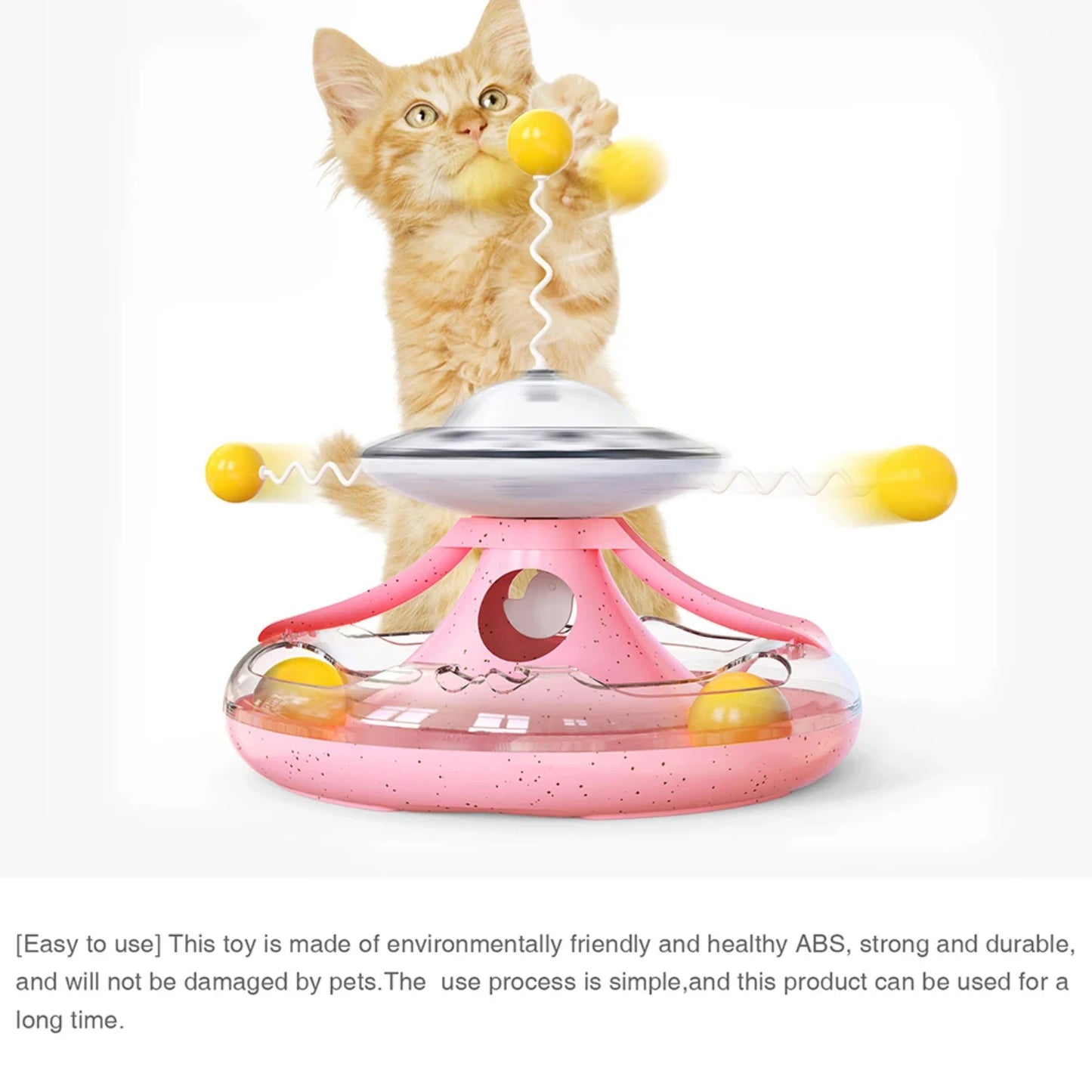 New Pet Cat Toy Tumbler Cat Turntable Track Ball Windmill Food Toy