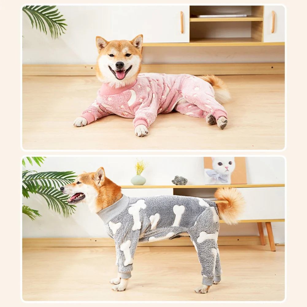 Winter Pet Dog Jumpsuit Clothes Warm Fleece Puppy Dog Pajamas For Small Medium Large Dogs