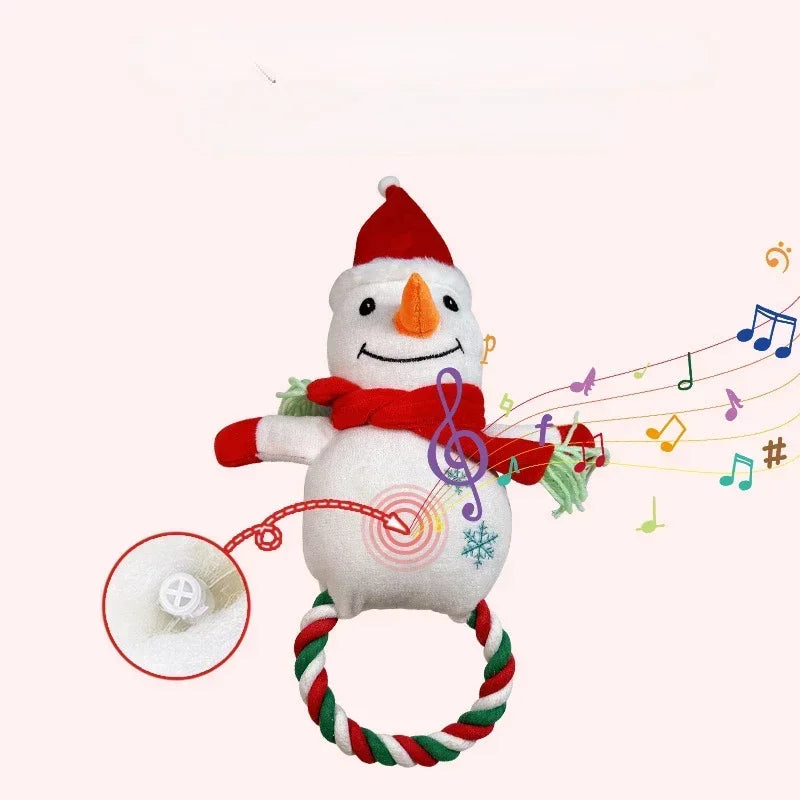 Pet Christmas Series Plush Dog Toys Santa Claus Elk Snowman Shape Colorful Toys Interactive Bite Toys