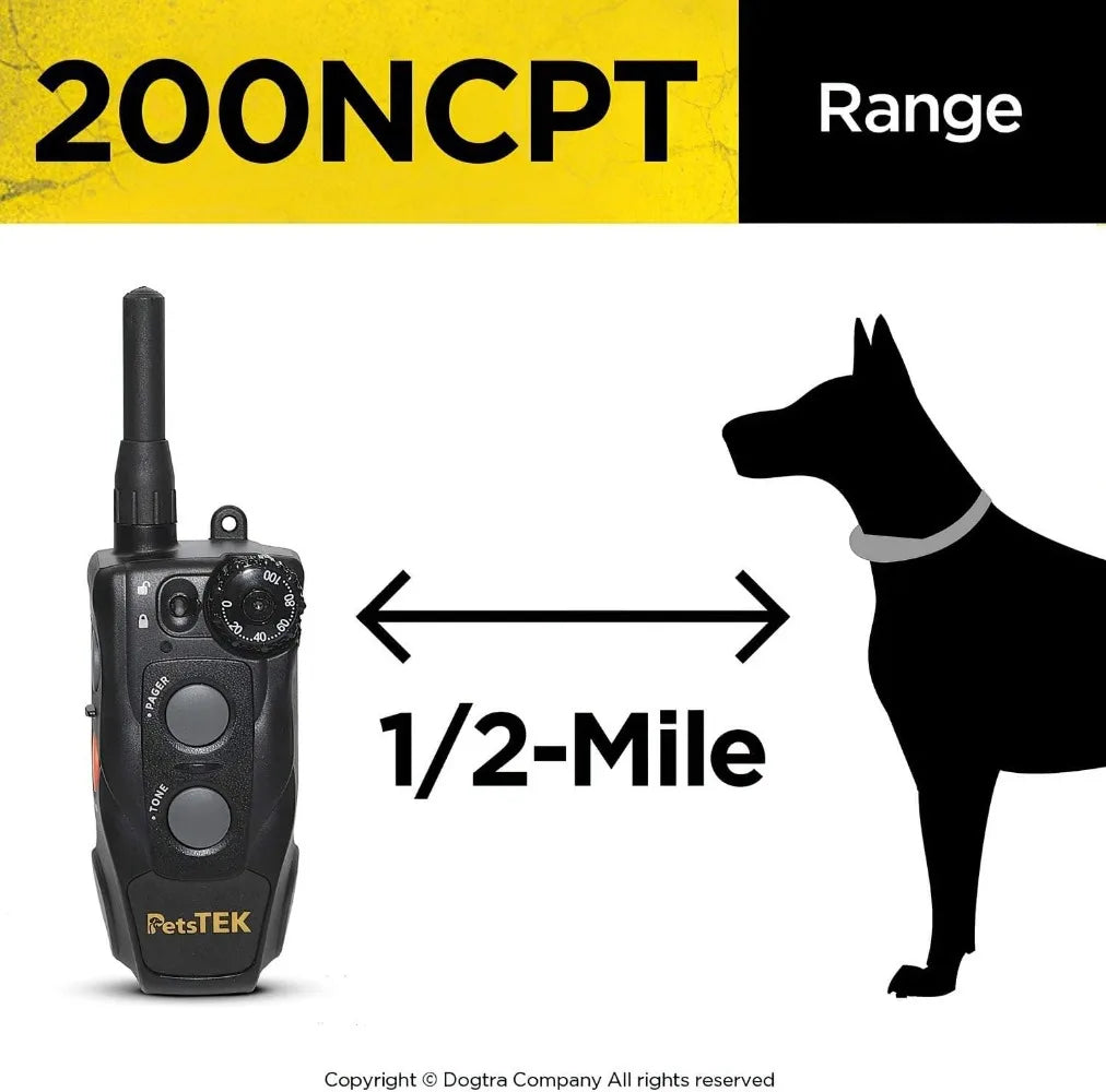 200NCPT Electronic Dog Training Collar with Remote for Small to Large Dogs 2640 ft Range Vibration Tone